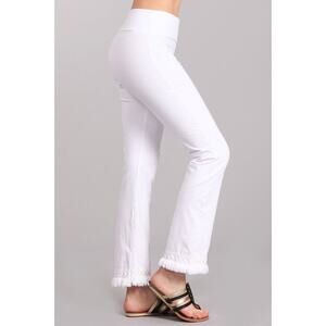 Chatoyant Mineral Wash Ankle Length Crochet Fringe White Small